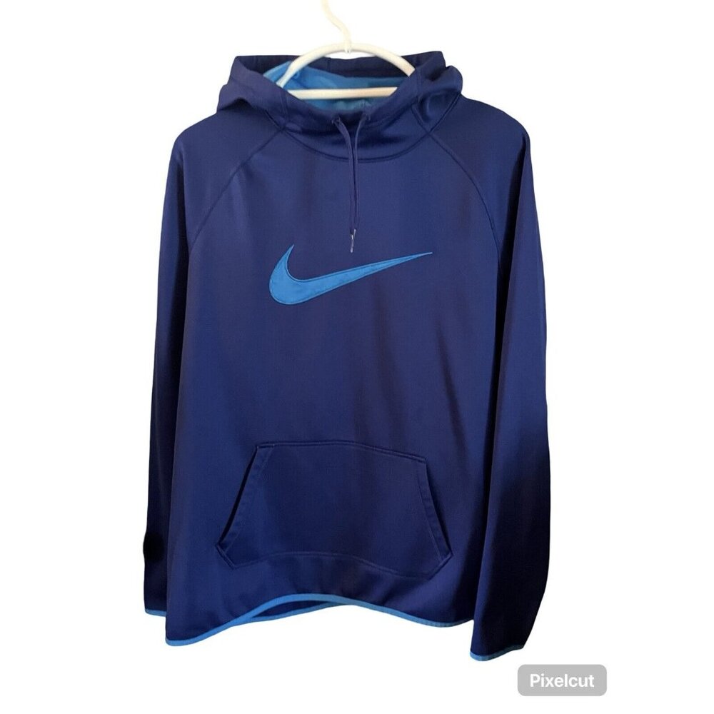 Women's  NIKE DRI-FIT HOODIE – Royal Blue, Front Pocket, Thumb Hole,XL